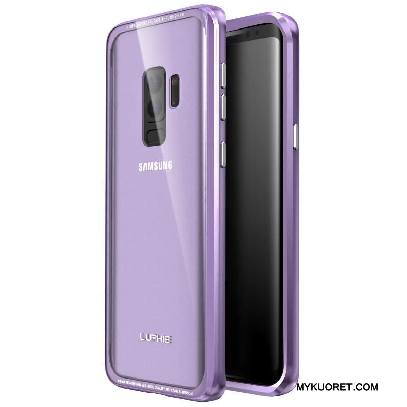Kuori Samsung Galaxy S9+ Metalli Takakansi Puhelimen Kuoret, Kotelo Samsung Galaxy S9+ Laukut Kulta Lasi