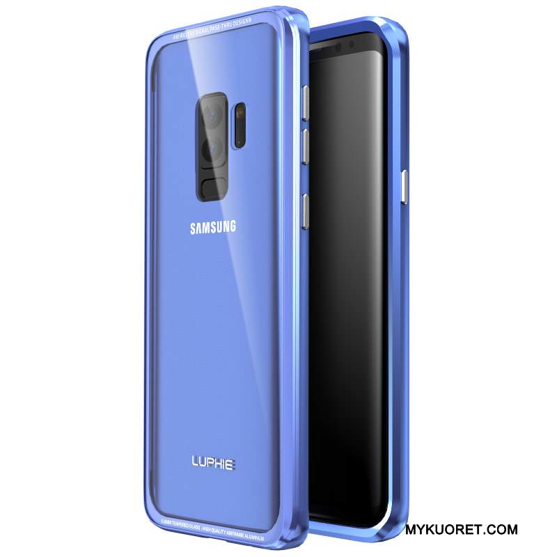 Kuori Samsung Galaxy S9+ Metalli Takakansi Puhelimen Kuoret, Kotelo Samsung Galaxy S9+ Laukut Kulta Lasi