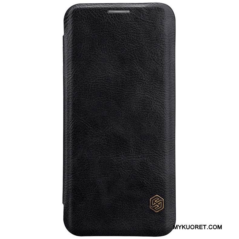 Kuori Samsung Galaxy S9+ Nahka Kulta Punainen, Kotelo Samsung Galaxy S9+ Kuoret Kortti Puhelimen Kuoret