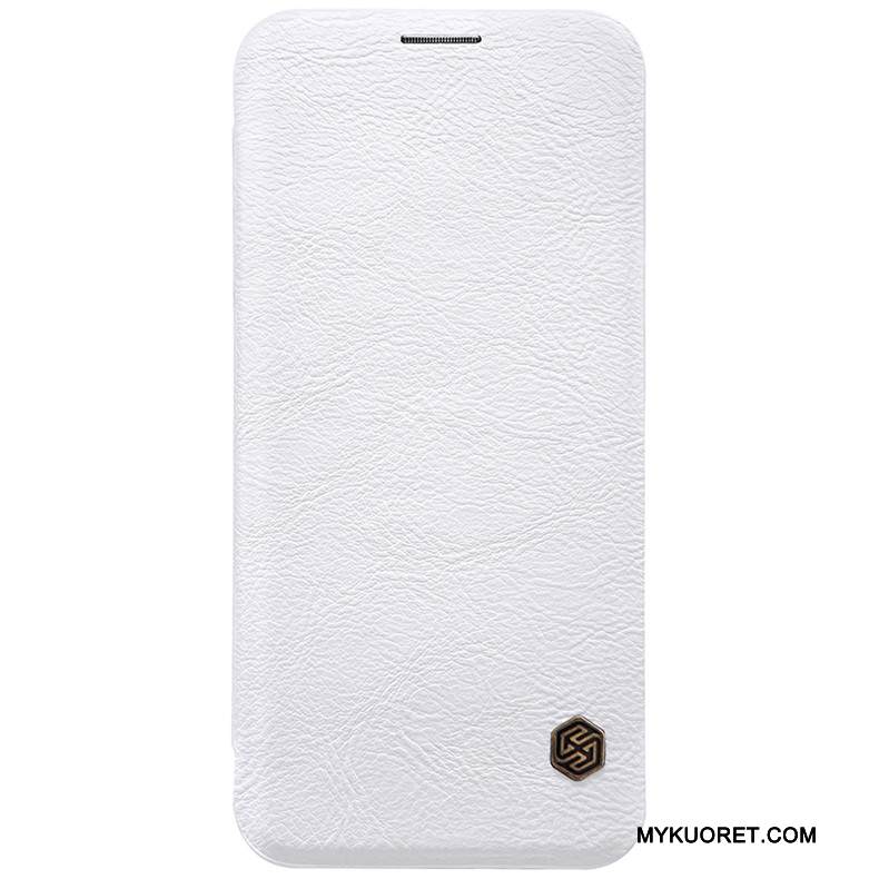 Kuori Samsung Galaxy S9 Nahka Kulta Punainen, Kotelo Samsung Galaxy S9 Suojaus Kortti Puhelimen Kuoret