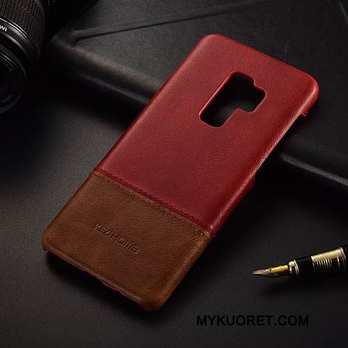 Kuori Samsung Galaxy S9+ Nahka Ohut Musta, Kotelo Samsung Galaxy S9+ Suojaus Ultra Puhelimen Kuoret