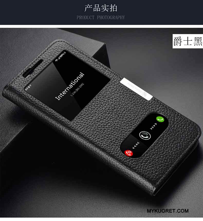 Kuori Samsung Galaxy S9+ Nahka Puhelimen Kuoret Oranssi, Kotelo Samsung Galaxy S9+ Suojaus