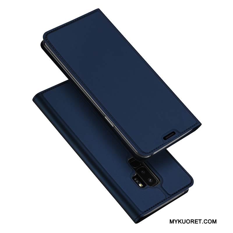 Kuori Samsung Galaxy S9+ Nahka Uusi Kulta, Kotelo Samsung Galaxy S9+ Suojaus Kortti Murtumaton