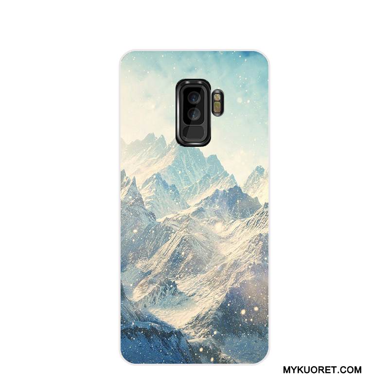 Kuori Samsung Galaxy S9+ Pehmeä Neste Maisema Sininen, Kotelo Samsung Galaxy S9+ Luova Ultra Ohut