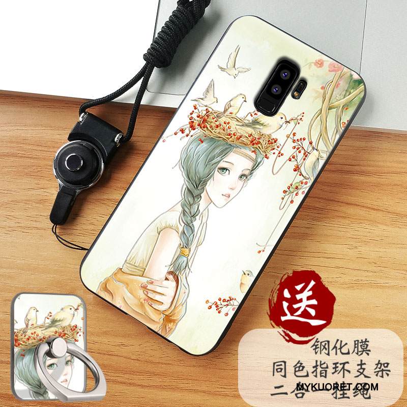 Kuori Samsung Galaxy S9+ Pehmeä Neste Valkoinen Murtumaton, Kotelo Samsung Galaxy S9+ Silikoni Puhelimen Kuoret Pesty Suede