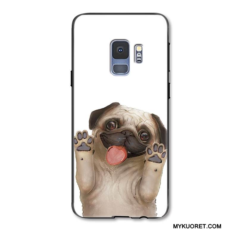 Kuori Samsung Galaxy S9 Sarjakuva Pesty Suede Murtumaton, Kotelo Samsung Galaxy S9 Laukut Valkoinen Ihana