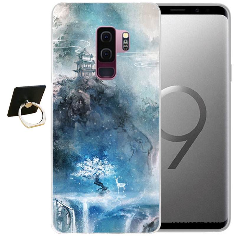 Kuori Samsung Galaxy S9+ Sarjakuva Tuuli Puhelimen Kuoret, Kotelo Samsung Galaxy S9+ Kohokuviointi Harmaa