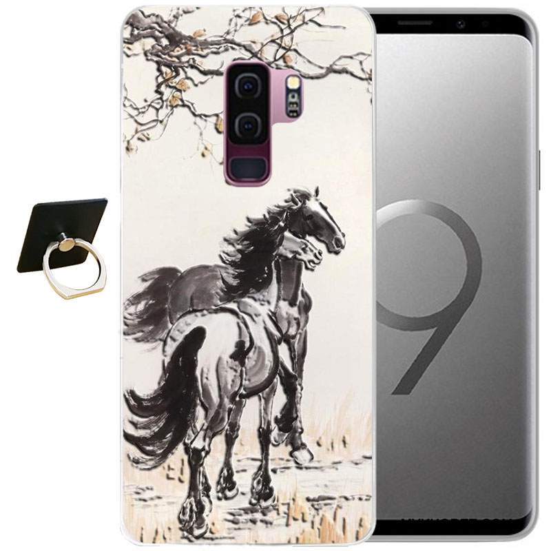 Kuori Samsung Galaxy S9+ Sarjakuva Tuuli Puhelimen Kuoret, Kotelo Samsung Galaxy S9+ Kohokuviointi Harmaa