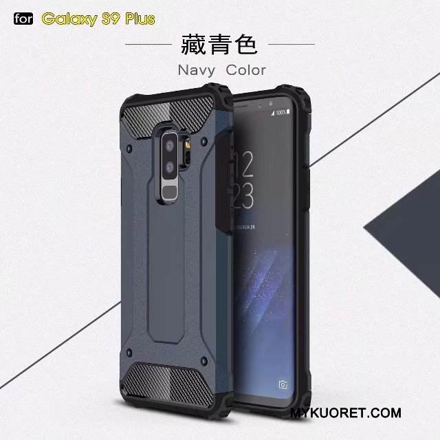 Kuori Samsung Galaxy S9+ Silikoni Puhelimen Kuoret Murtumaton, Kotelo Samsung Galaxy S9+ Luova Kolme Puolustusta Jauhe