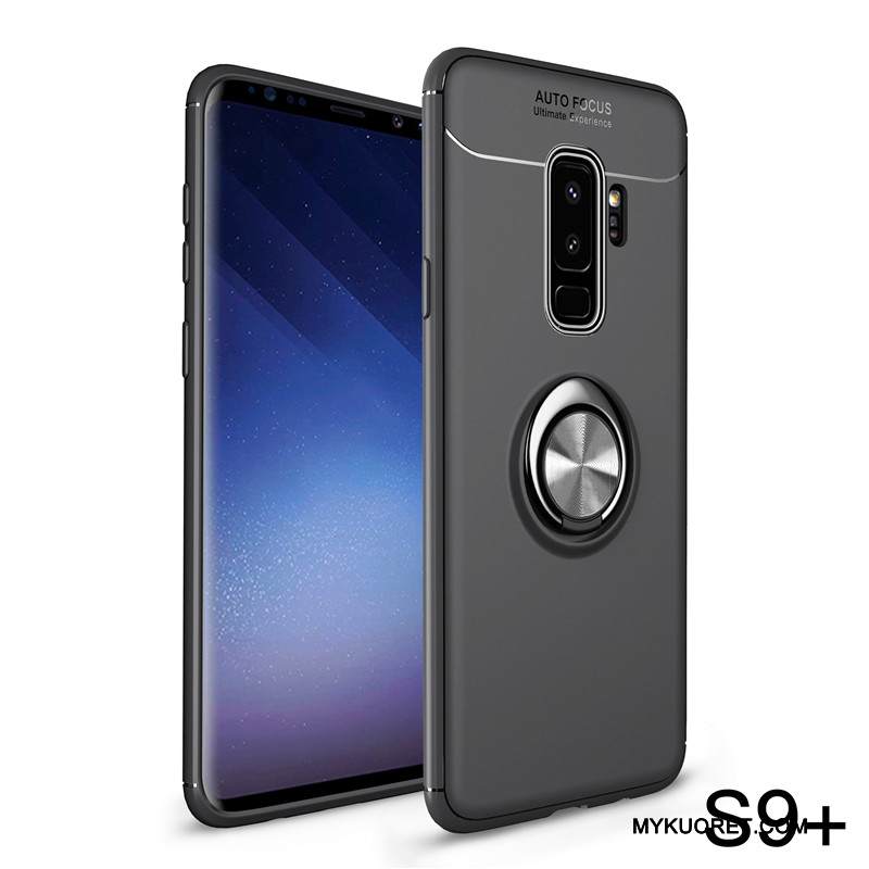Kuori Samsung Galaxy S9+ Silikoni Puhelimen Kuoret Tide-brändi, Kotelo Samsung Galaxy S9+ Pehmeä Neste Musta Murtumaton