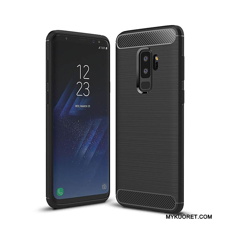 Kuori Samsung Galaxy S9+ Silikoni Punainen Kuitu, Kotelo Samsung Galaxy S9+ Pehmeä Neste Puhelimen Kuoret Murtumaton