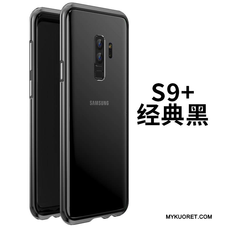 Kuori Samsung Galaxy S9+ Suojaus Puhelimen Kuoret Lasi, Kotelo Samsung Galaxy S9+ Laukut Kehys Sininen