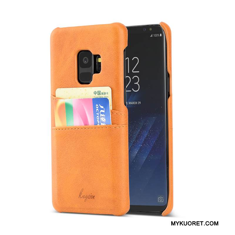Kuori Samsung Galaxy S9+ Suojaus Trendi Puhelimen Kuoret, Kotelo Samsung Galaxy S9+ Nahka Murtumaton Kortti