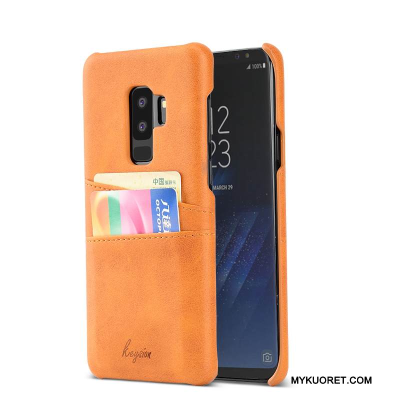 Kuori Samsung Galaxy S9+ Suojaus Trendi Puhelimen Kuoret, Kotelo Samsung Galaxy S9+ Nahka Murtumaton Kortti
