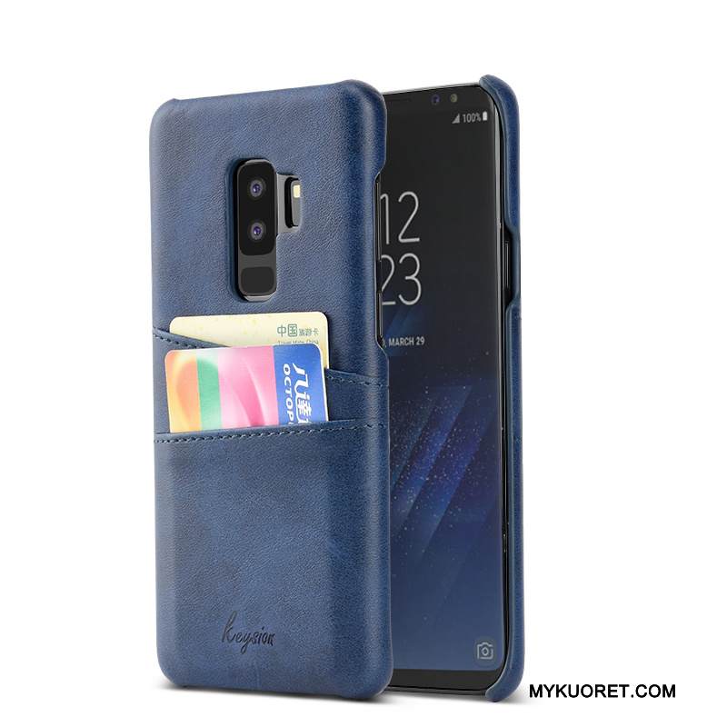 Kuori Samsung Galaxy S9+ Suojaus Trendi Puhelimen Kuoret, Kotelo Samsung Galaxy S9+ Nahka Murtumaton Kortti