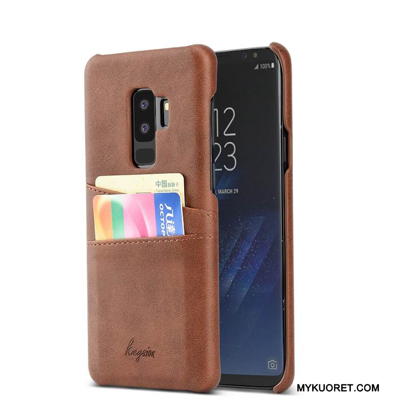 Kuori Samsung Galaxy S9+ Suojaus Trendi Puhelimen Kuoret, Kotelo Samsung Galaxy S9+ Nahka Murtumaton Kortti