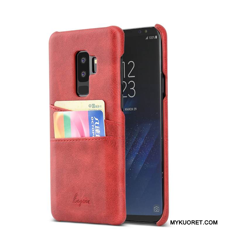 Kuori Samsung Galaxy S9+ Suojaus Trendi Puhelimen Kuoret, Kotelo Samsung Galaxy S9+ Nahka Murtumaton Kortti