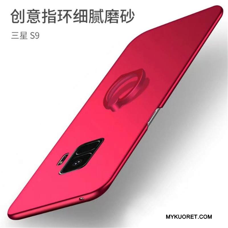 Kuori Samsung Galaxy S9 Tuki Puhelimen Kuoret Kukkakuvio, Kotelo Samsung Galaxy S9 Suojaus Rengas Pesty Suede