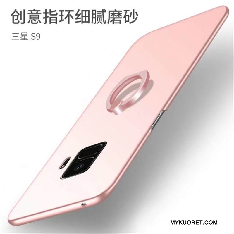 Kuori Samsung Galaxy S9 Tuki Puhelimen Kuoret Kukkakuvio, Kotelo Samsung Galaxy S9 Suojaus Rengas Pesty Suede