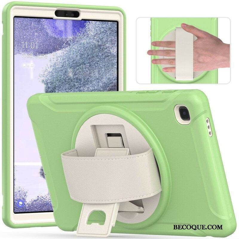 Kuori Samsung Galaxy Tab A7 Lite Suojakuori Kolminkertainen Suoja Hihnalla Ja Pidikkeellä