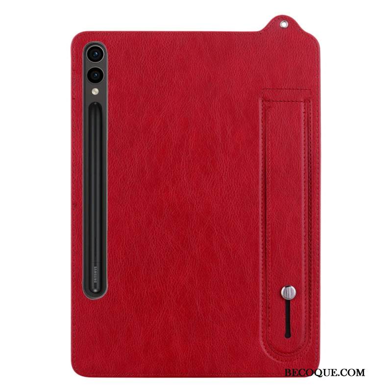 Kuori Samsung Galaxy Tab S10 Plus Nahkaefekti Kynäpidike Ja Hihna