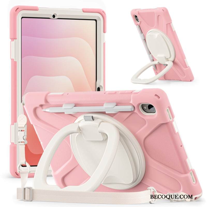 Kuori Samsung Galaxy Tab S11 Kolminkertainen Suojaus Olkahihnalla Ja Sormuspidikkeellä