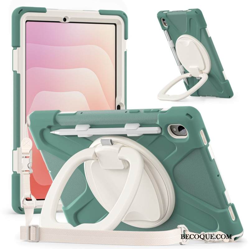 Kuori Samsung Galaxy Tab S11 Kolminkertainen Suojaus Olkahihnalla Ja Sormuspidikkeellä