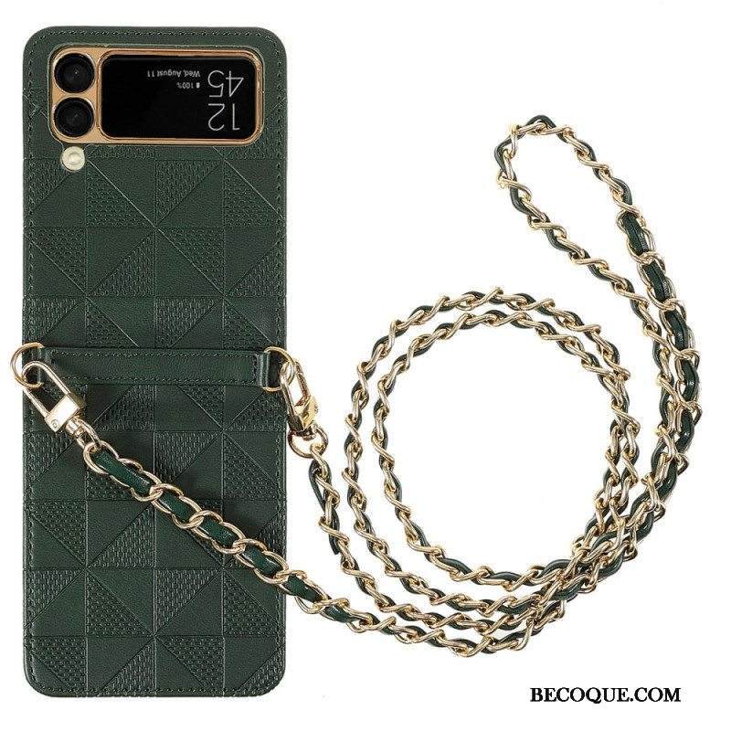 Kuori Samsung Galaxy Z Flip 3 5G Kiristysnyörillä Kotelot Flip Keinonahkainen Kiristysnyöri