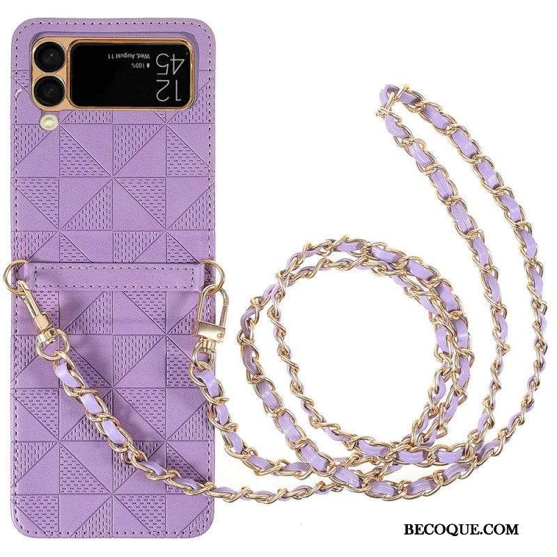 Kuori Samsung Galaxy Z Flip 3 5G Kiristysnyörillä Kotelot Flip Keinonahkainen Kiristysnyöri