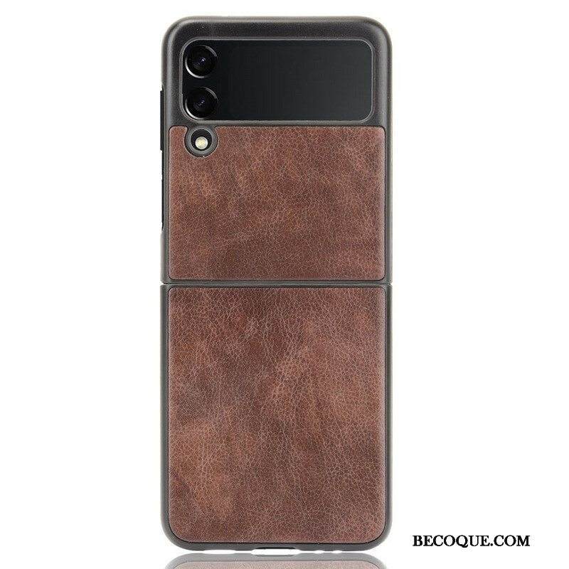 Kuori Samsung Galaxy Z Flip 3 5G Kotelot Flip Litsi Tekonahkaa