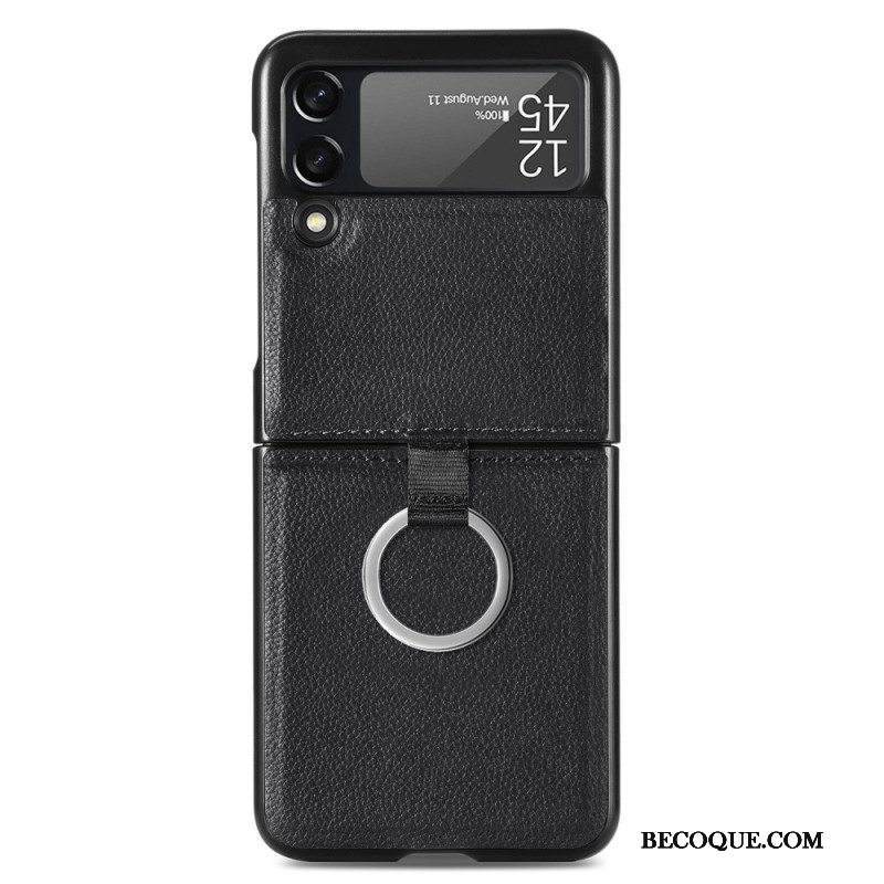 Kuori Samsung Galaxy Z Flip 3 5G Kotelot Flip Nahkaefekti Renkaalla