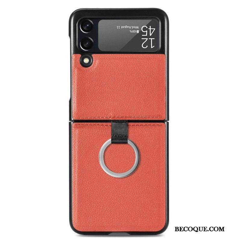 Kuori Samsung Galaxy Z Flip 3 5G Kotelot Flip Nahkaefekti Renkaalla