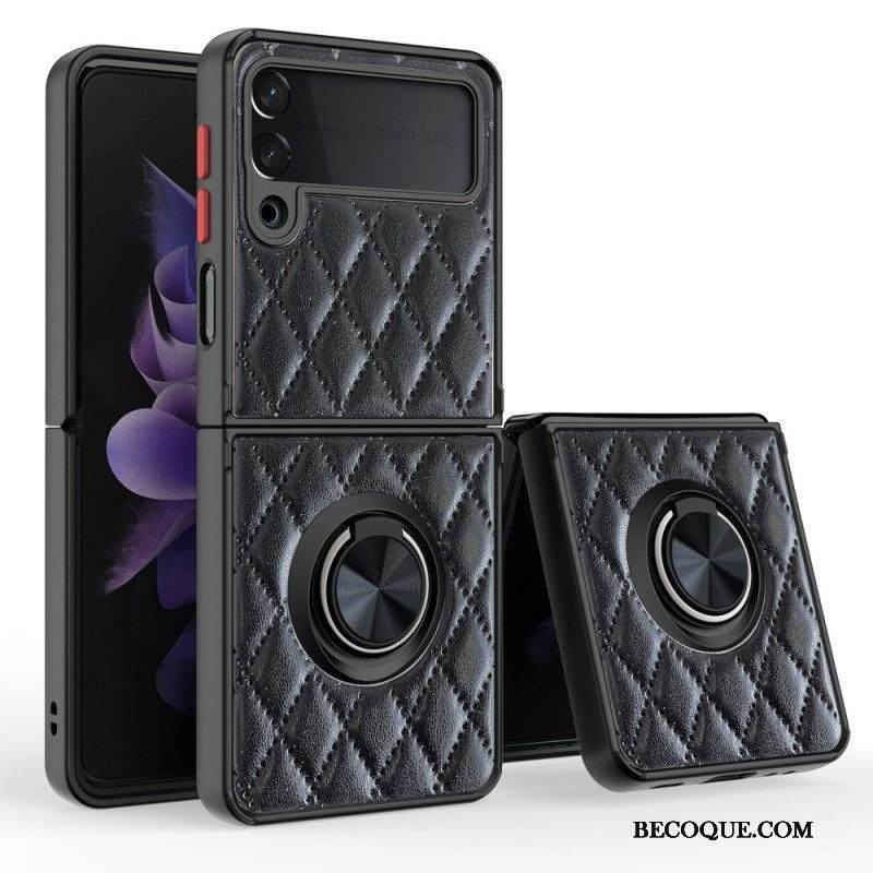 Kuori Samsung Galaxy Z Flip 3 5G Kotelot Flip Pehmustettu Ring-supportilla