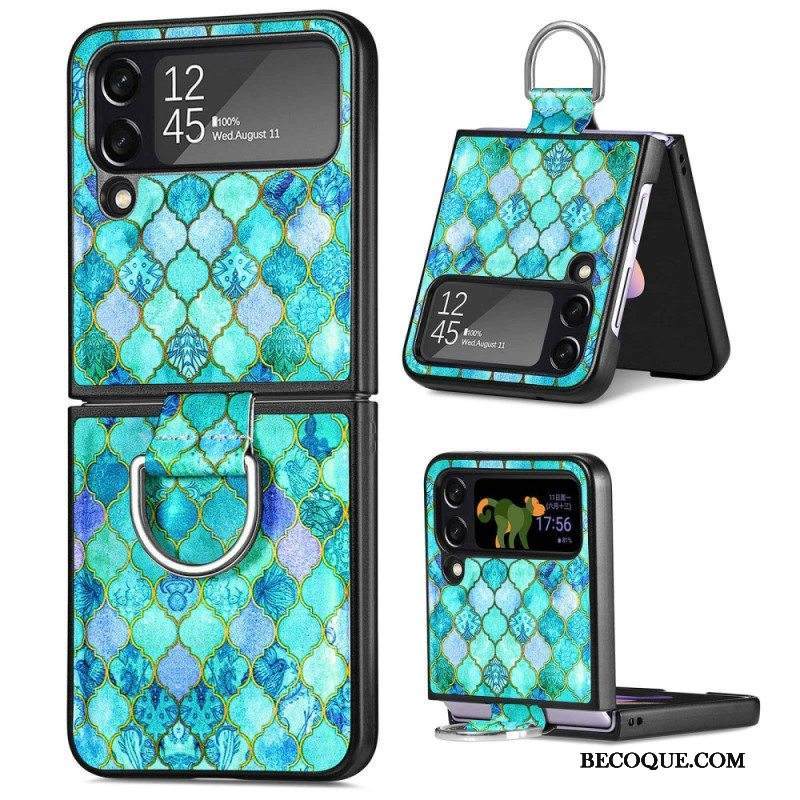 Kuori Samsung Galaxy Z Flip 4 Kotelot Flip Fantasia Sormuksella Caseneo