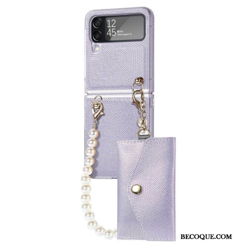 Kuori Samsung Galaxy Z Flip 4 Kotelot Flip Korttipidike Ja Kaulanauhahelmet