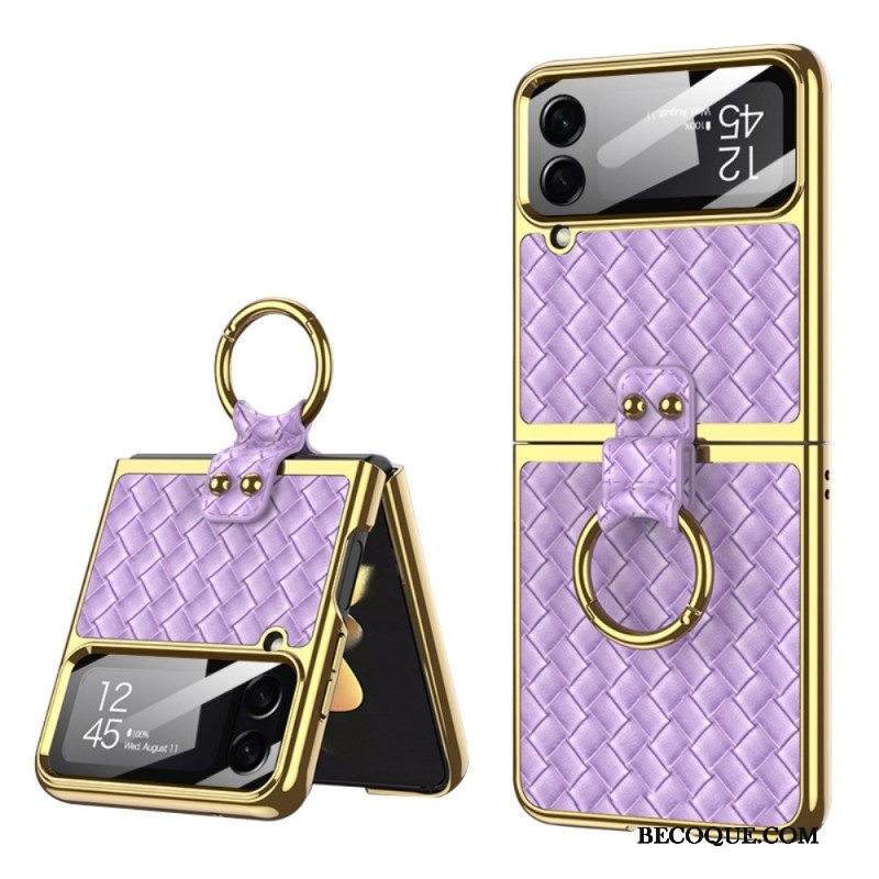 Kuori Samsung Galaxy Z Flip 4 Kotelot Flip Kudottu Gkk-renkaalla