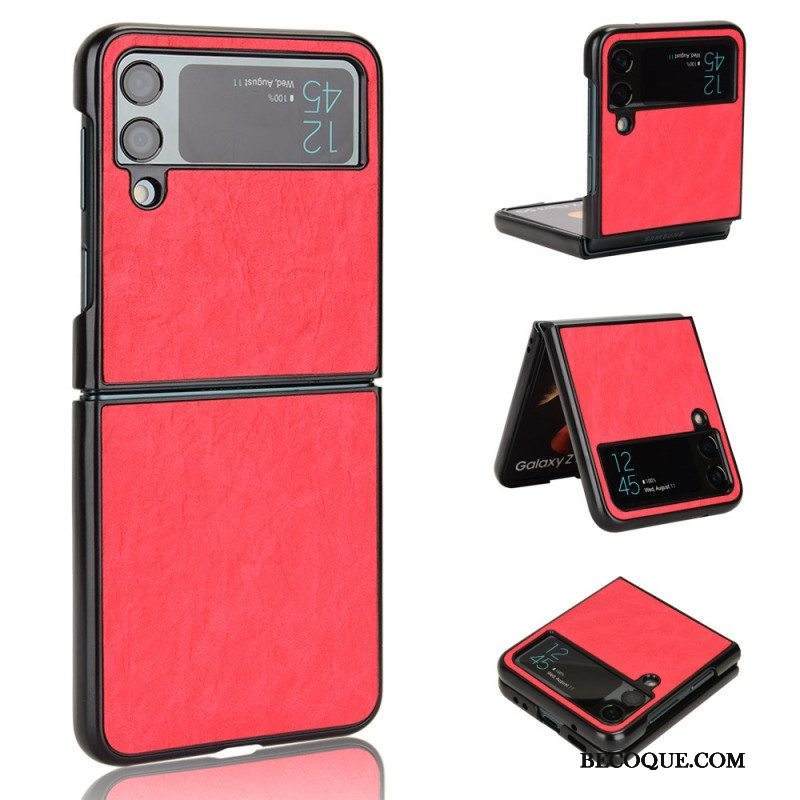 Kuori Samsung Galaxy Z Flip 4 Kotelot Flip Leather Effect Pehmeys