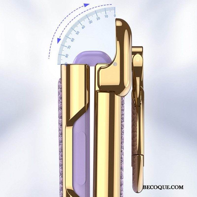 Kuori Samsung Galaxy Z Flip 4 Kotelot Flip Leather Style Gkk-karabiinilla