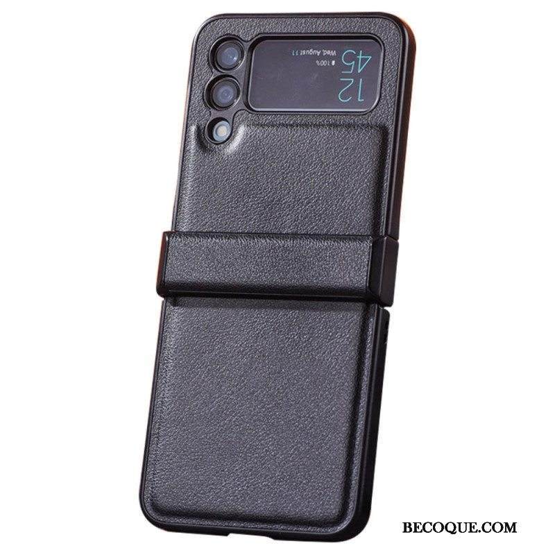 Kuori Samsung Galaxy Z Flip 4 Kotelot Flip Nahkaefekti Saranalla