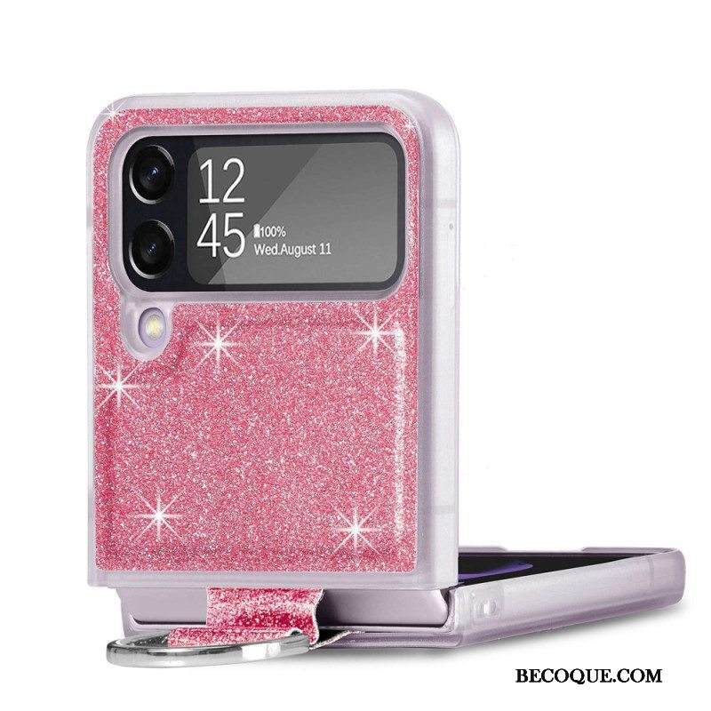Kuori Samsung Galaxy Z Flip 4 Kotelot Flip Paljetteja Ja Sormus