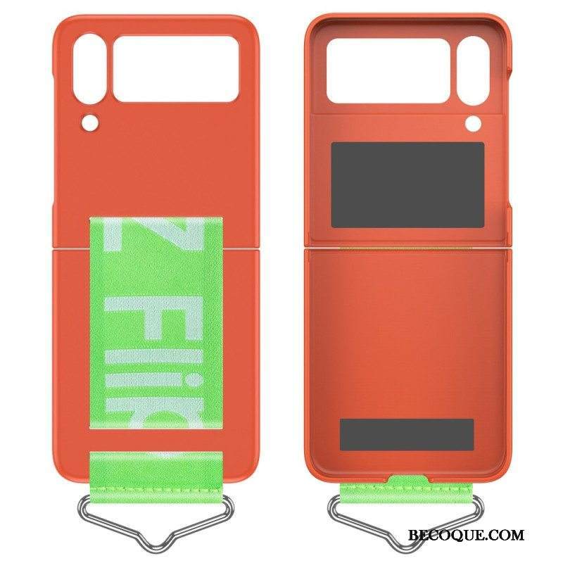 Kuori Samsung Galaxy Z Flip 4 Kotelot Flip Sormus Ja Hihna Kirjaimet