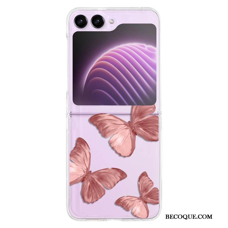 Kuori Samsung Galaxy Z Flip 5 Läpinäkyvät Värikkäät Perhoset