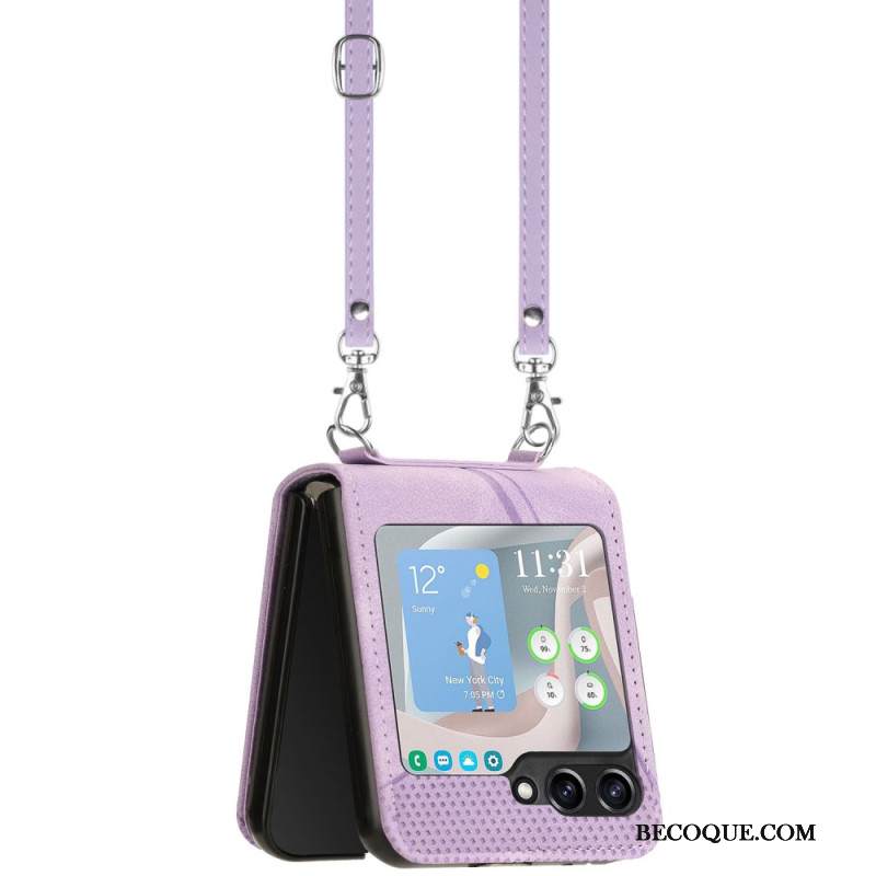 Kuori Samsung Galaxy Z Flip 7 Fe Geometrinen Kuvio Olkahihnalla