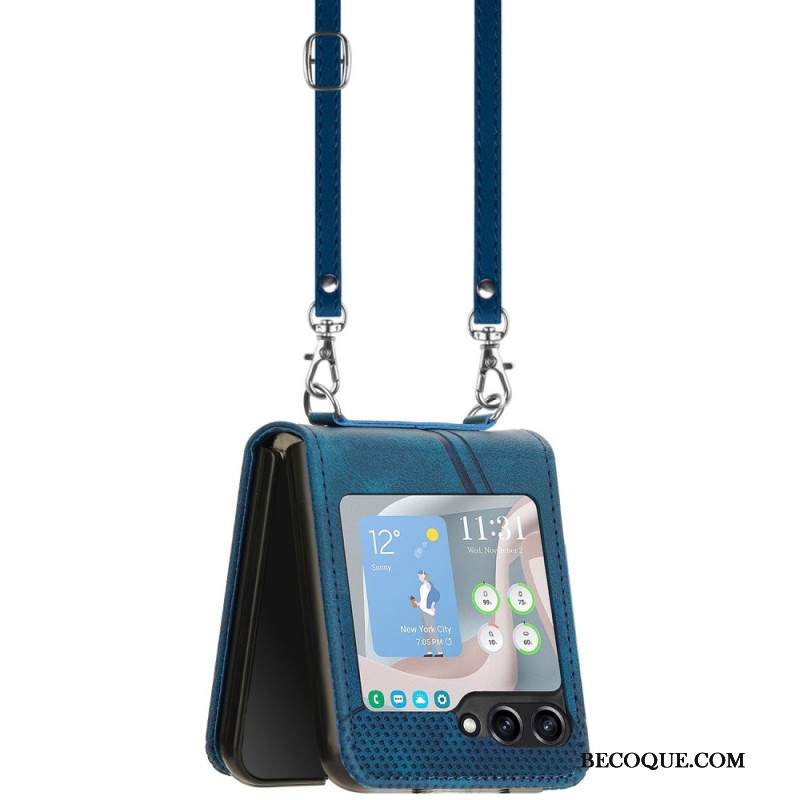 Kuori Samsung Galaxy Z Flip 7 Fe Geometrinen Kuvio Olkahihnalla