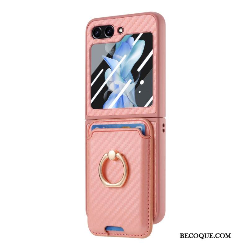 Kuori Samsung Galaxy Z Flip 7 Fe Hiilikuituinen Korttikotelo