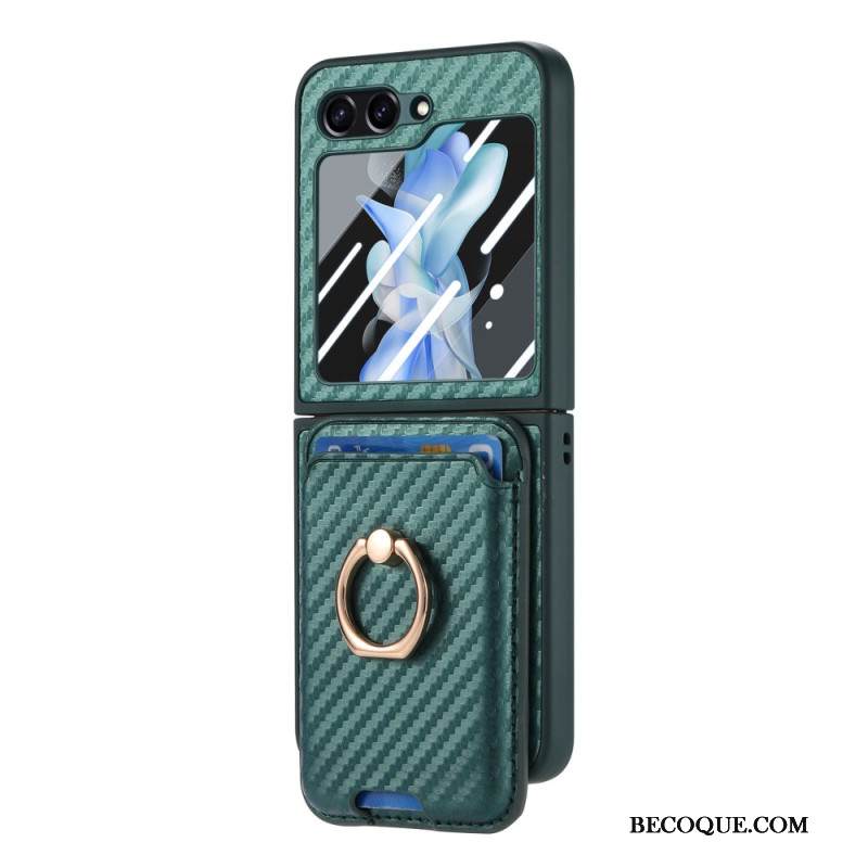 Kuori Samsung Galaxy Z Flip 7 Fe Hiilikuituinen Korttikotelo