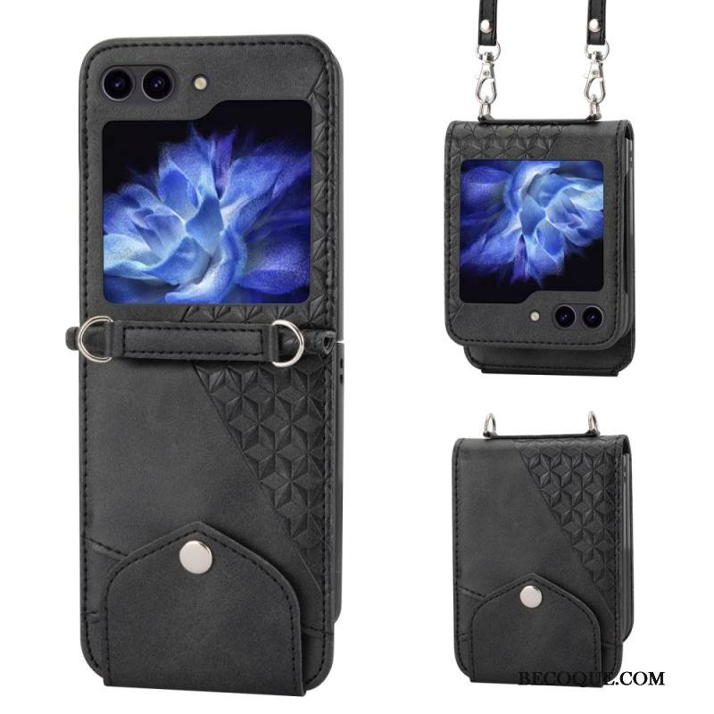 Kuori Samsung Galaxy Z Flip 7 Fe Keinonahkainen Friisi Olkahihnalla Suojakuori
