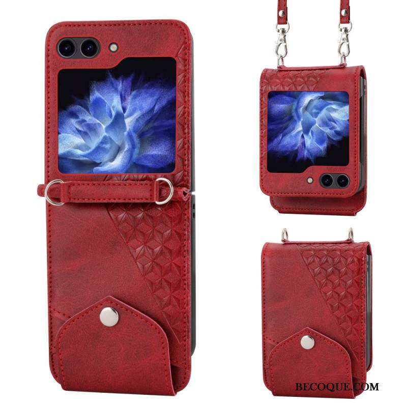 Kuori Samsung Galaxy Z Flip 7 Fe Keinonahkainen Friisi Olkahihnalla Suojakuori