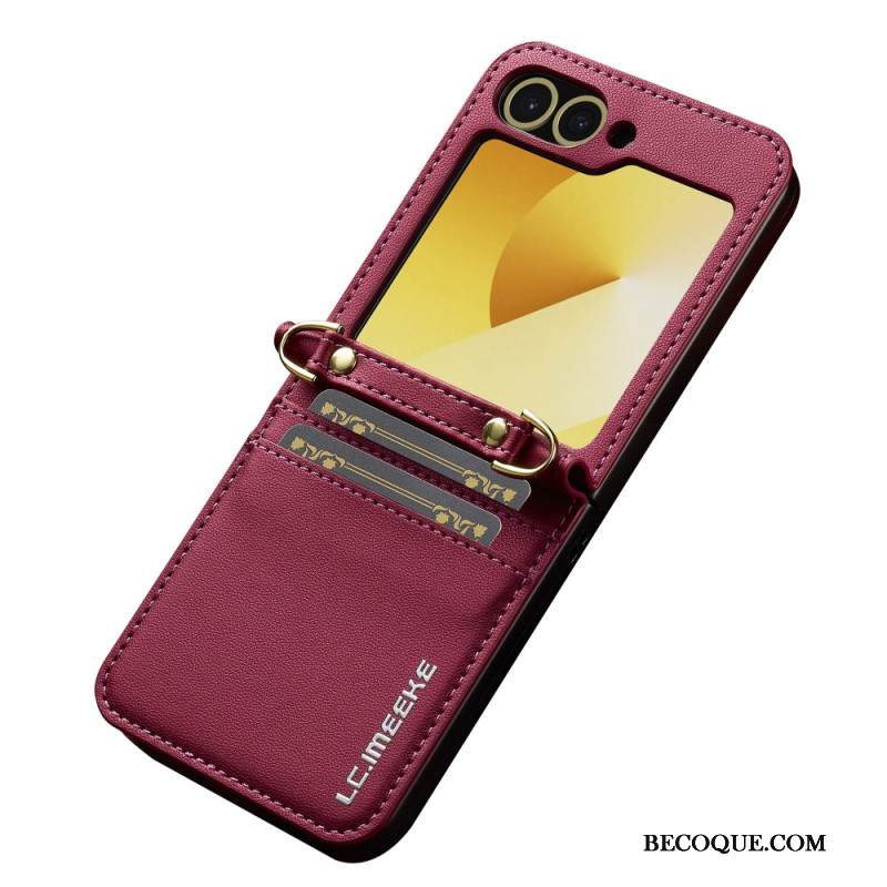 Kuori Samsung Galaxy Z Flip 7 Fe Korttikotelo Ja Pitkä Hihna