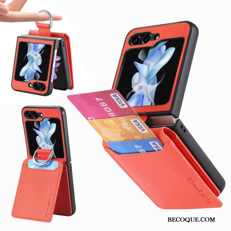 Kuori Samsung Galaxy Z Flip 7 Fe Korttikotelon Teline Ja Sormus